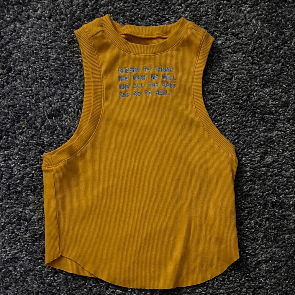 Boys Lie Ribbed Tank Top in Mustard Yellow